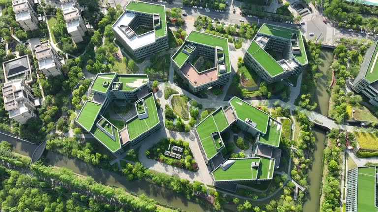 aerial view of modern eco city